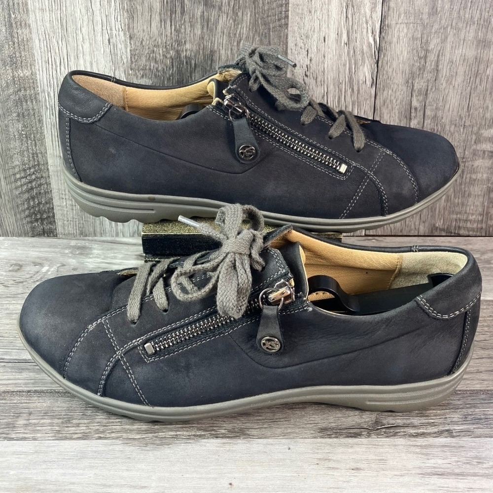 Hartjes XS XS-Sole Womens 5 G Grey Nubuck Leather Side Zip Walking Shoes 7025
